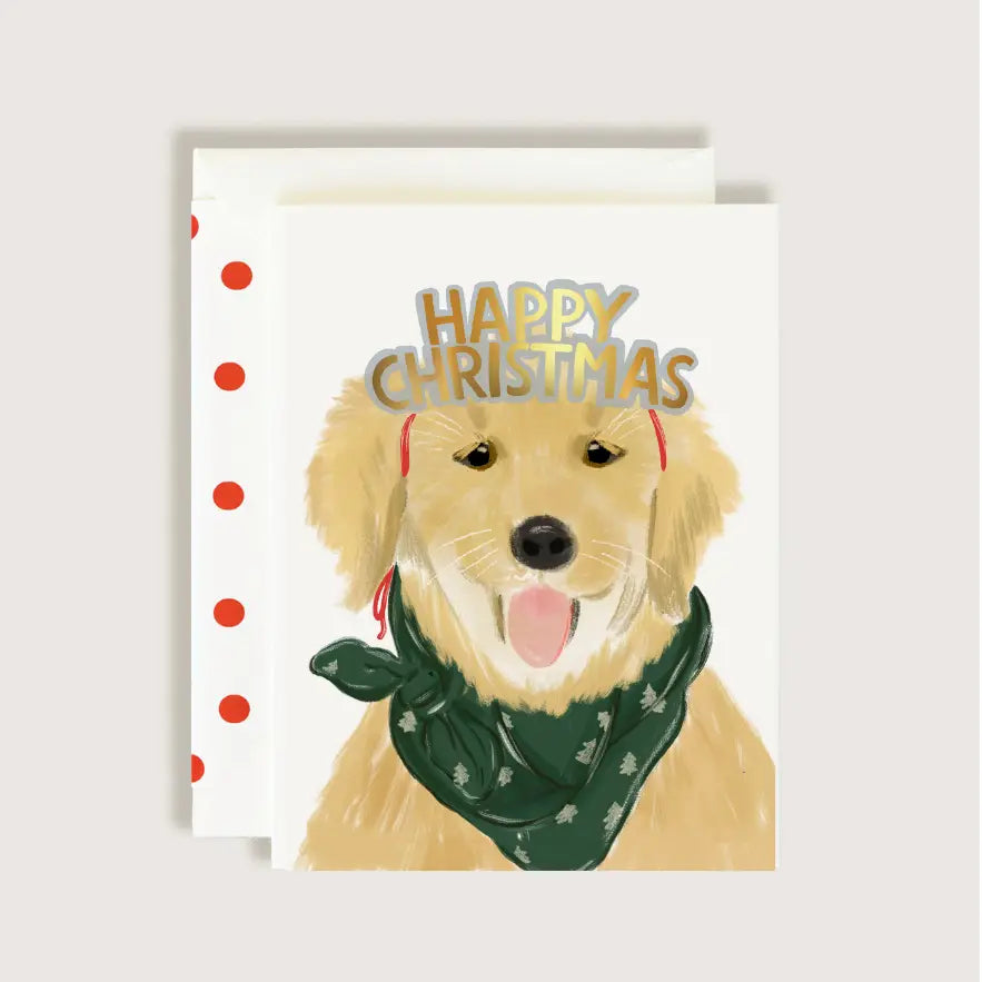 Happy Christmas Golden Greeting Card