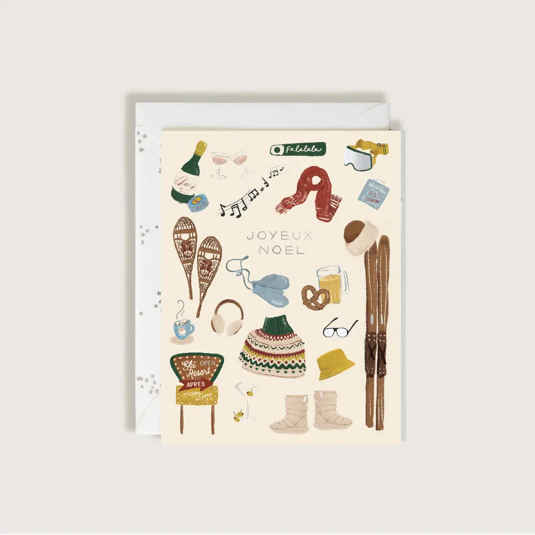 Joyeux Noel Apres Ski Greeting Card