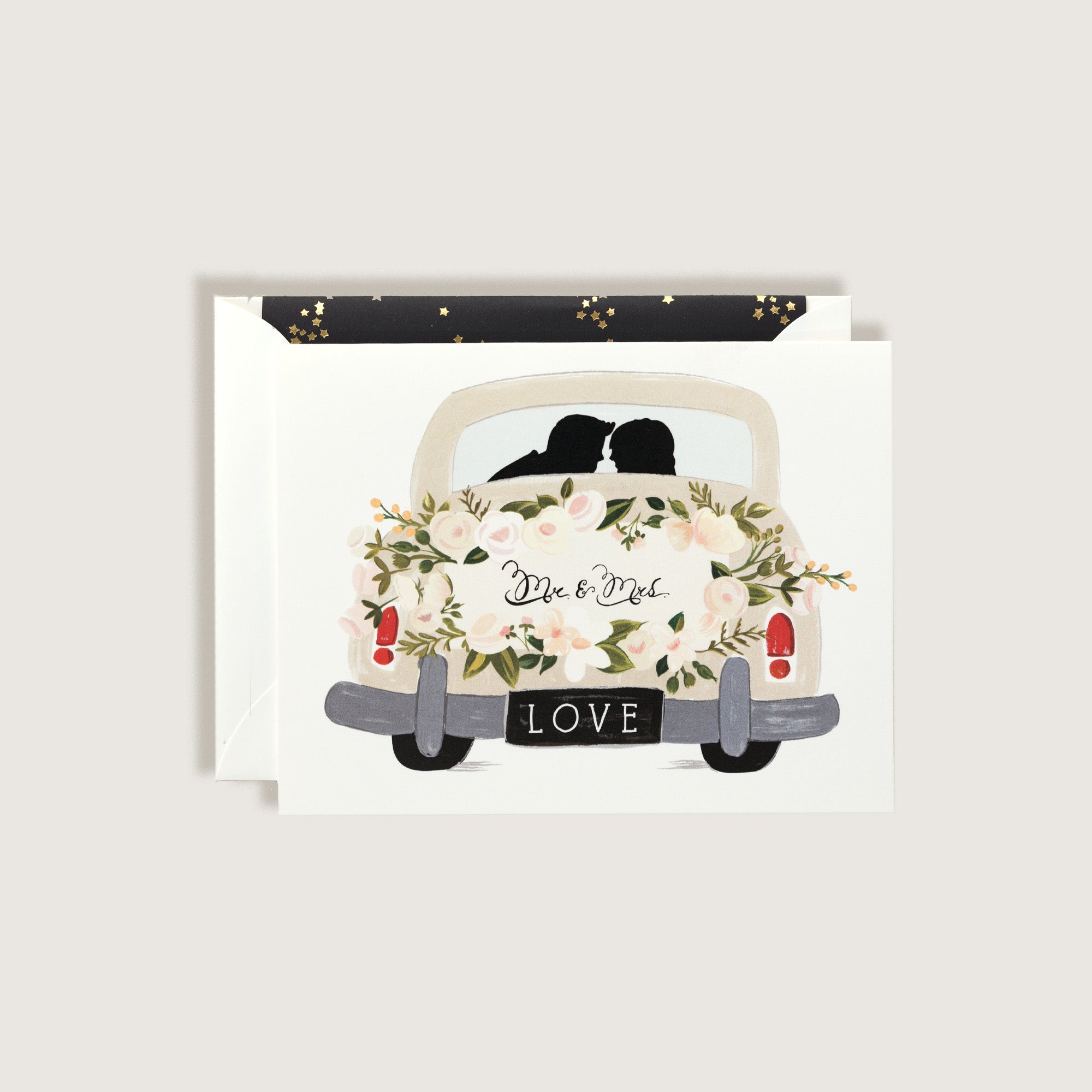 Mr & Mrs Vintage Getaway Car Greeting Card
