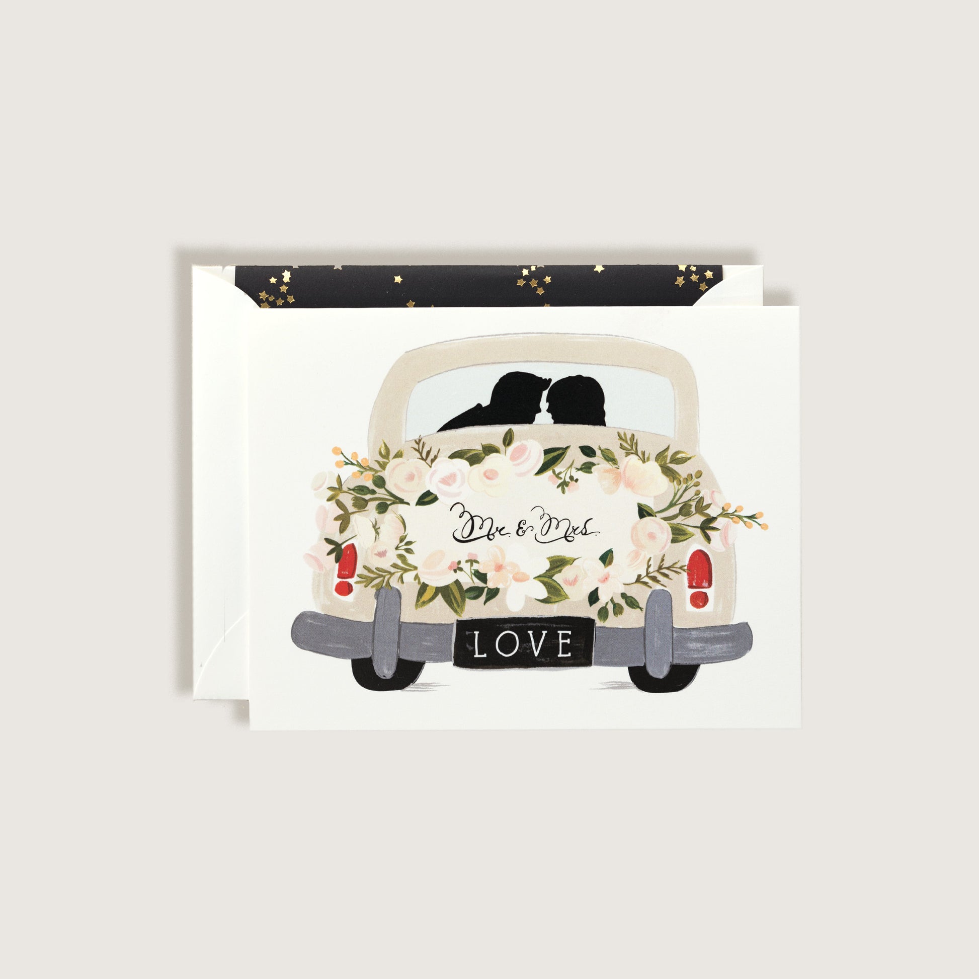 Mr & Mrs Vintage Getaway Car Greeting Card