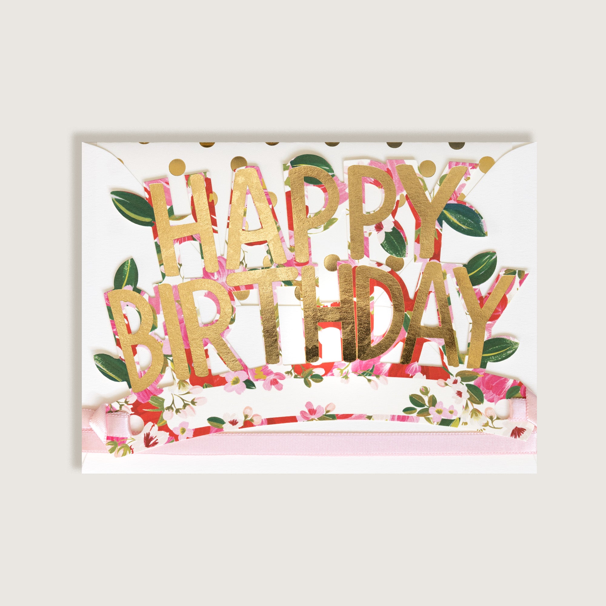 Wearable Happy Birthday Crown in Floral