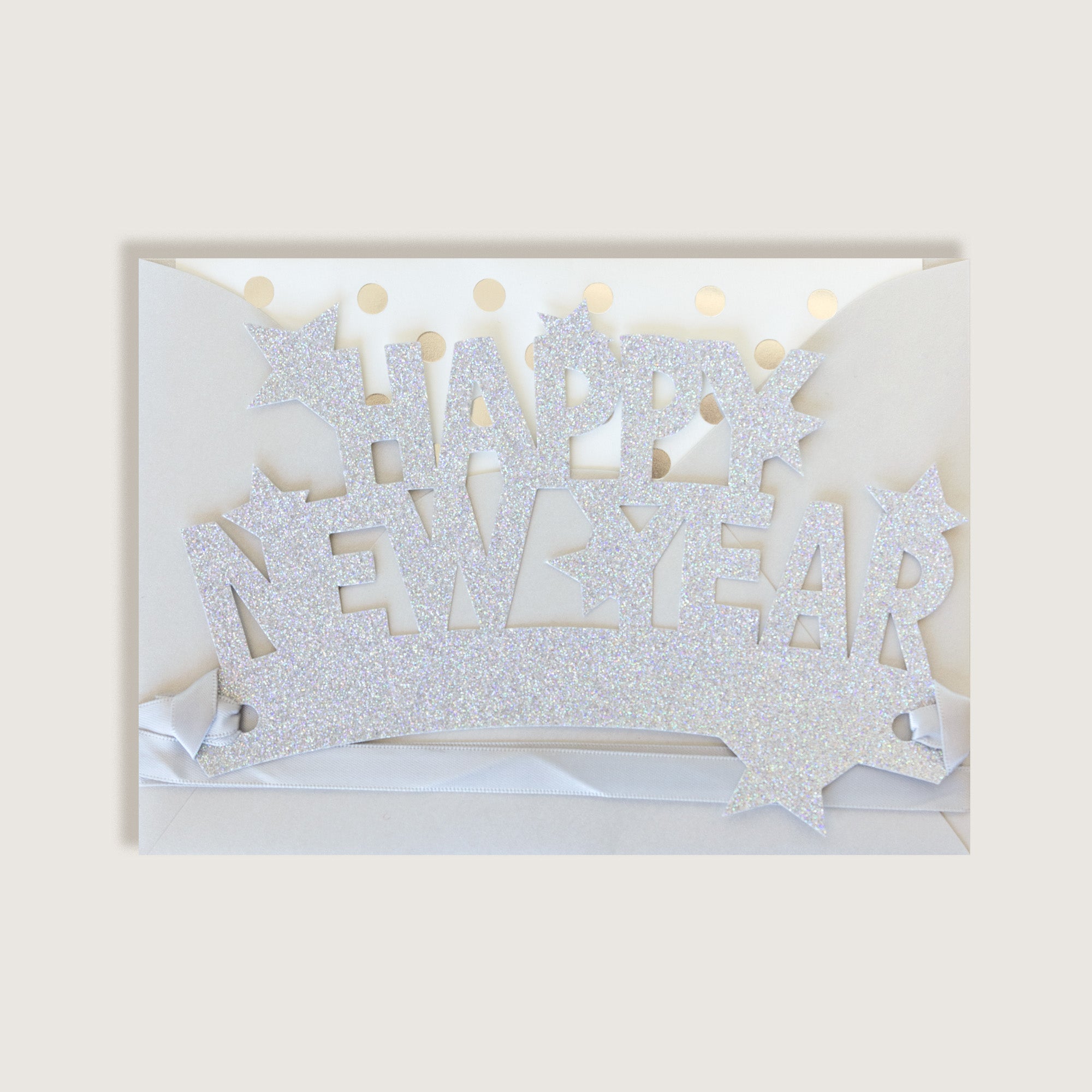 Happy New Year Silver Wearable Paper Crown
