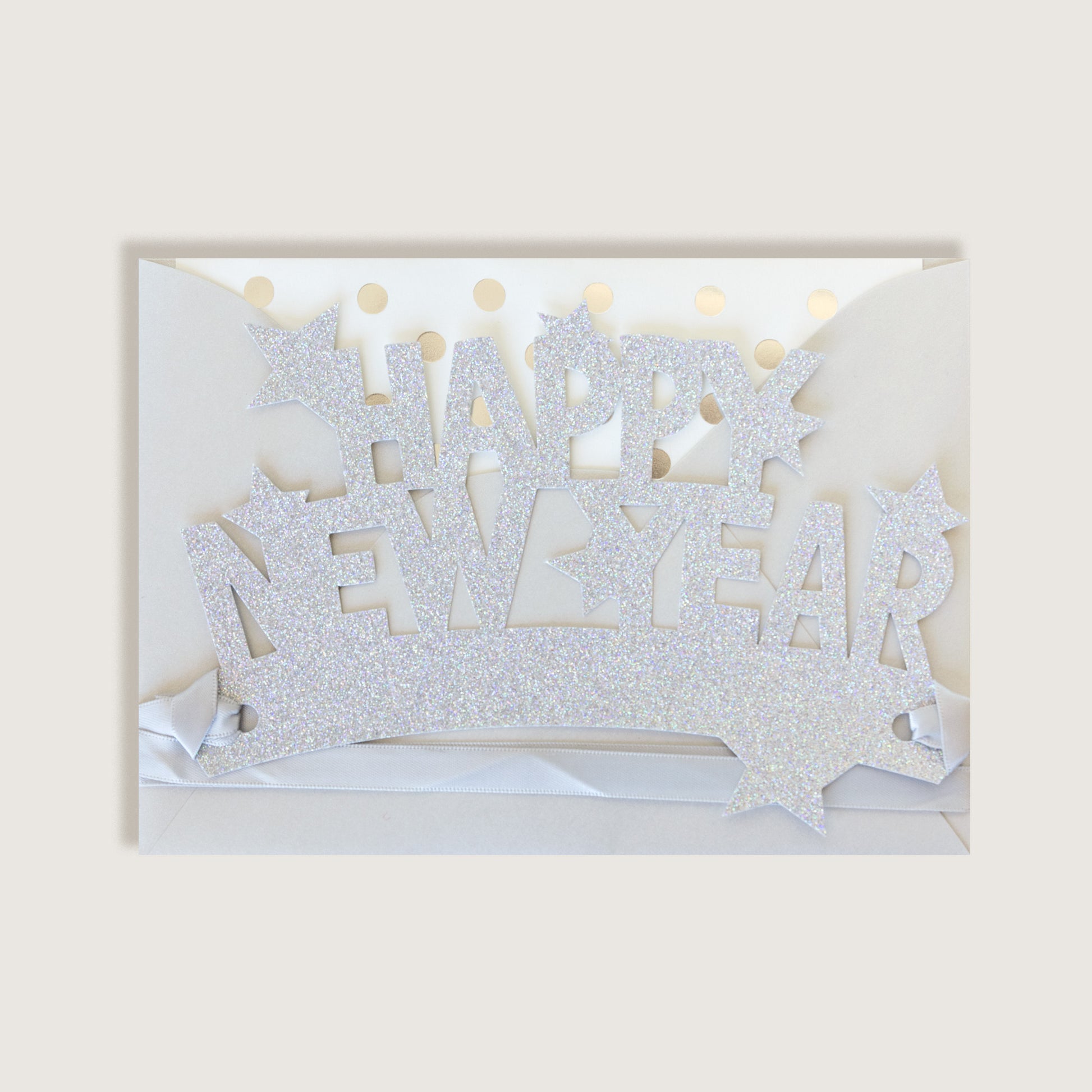 Happy New Year Silver Wearable Paper Crown