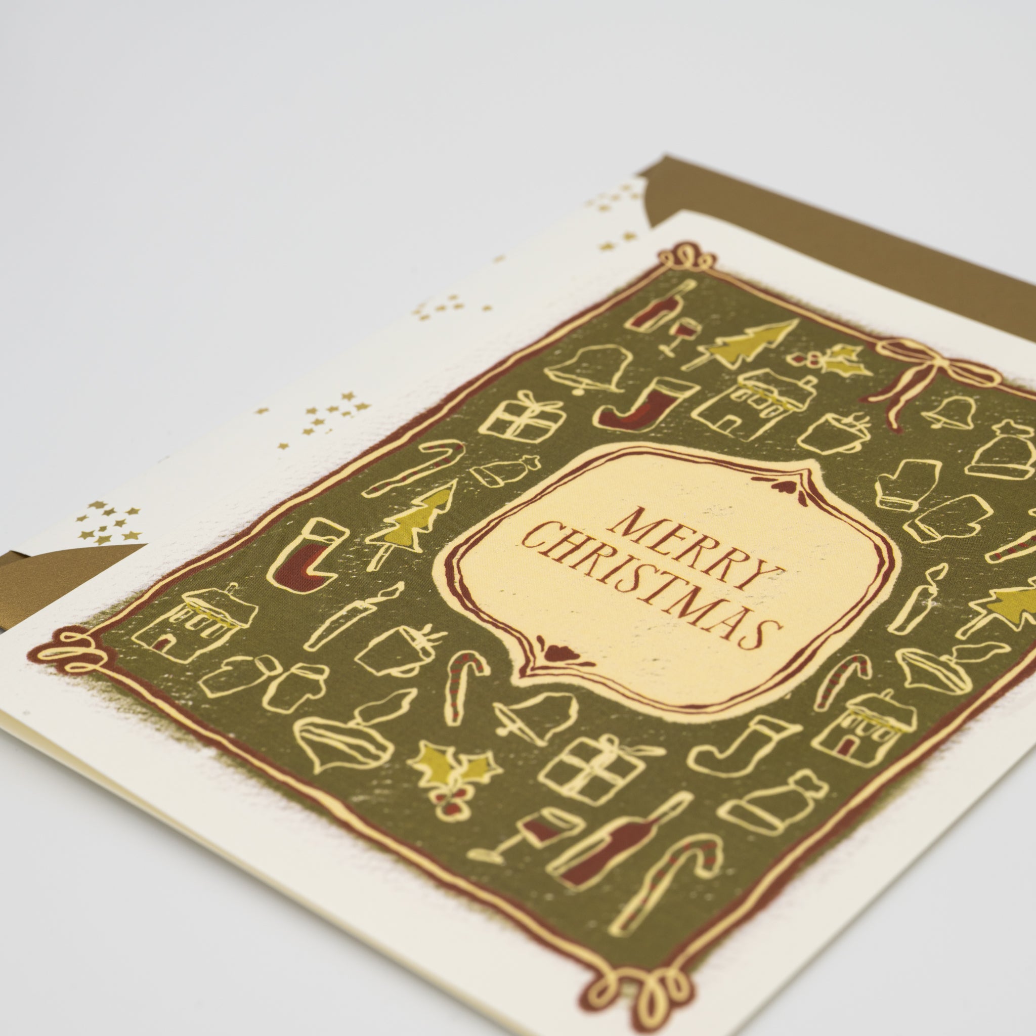 Merry Christmas Simple Holiday Icon - Vintage Colors Card 