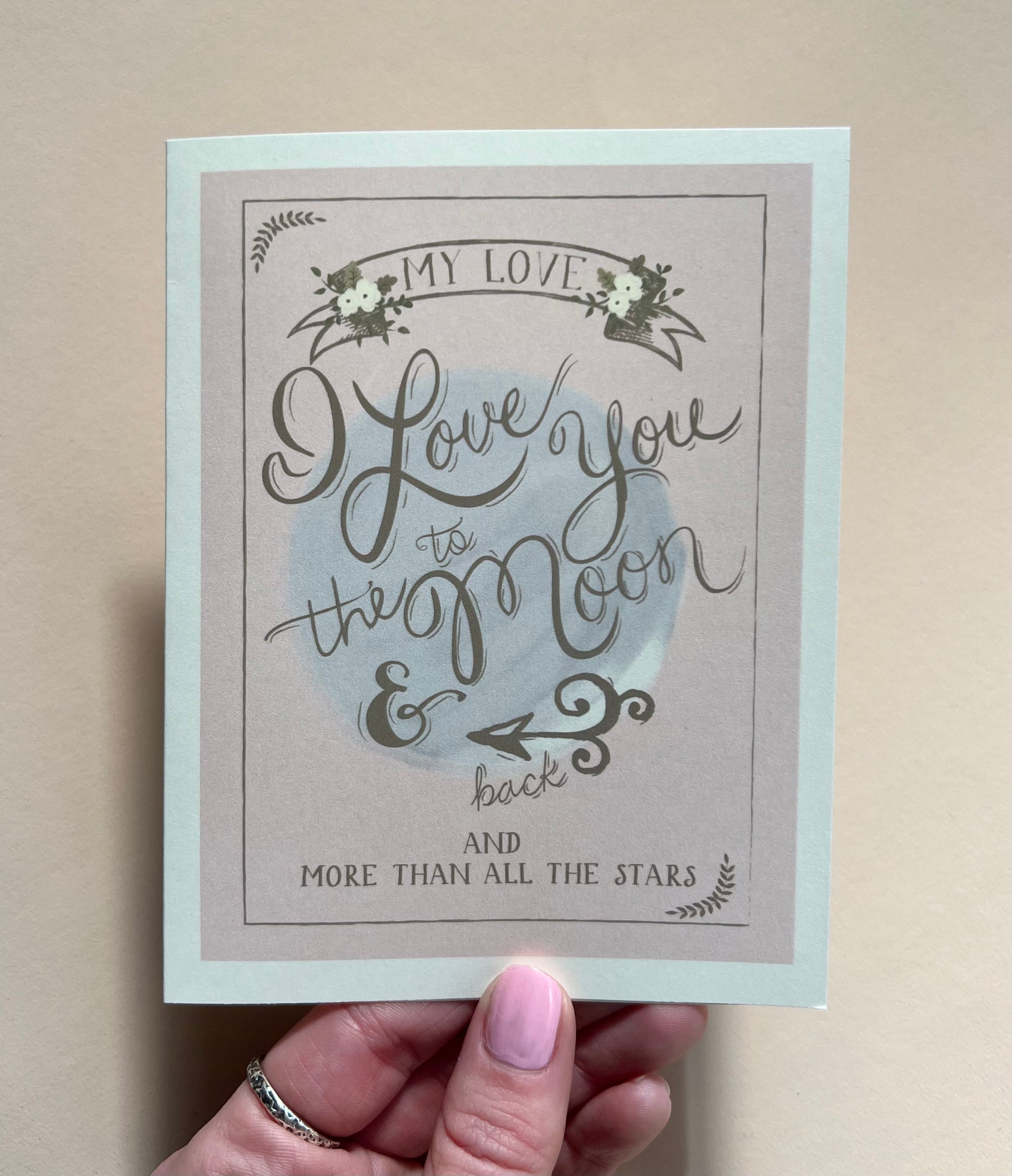 Love You to the Moon Blush Card