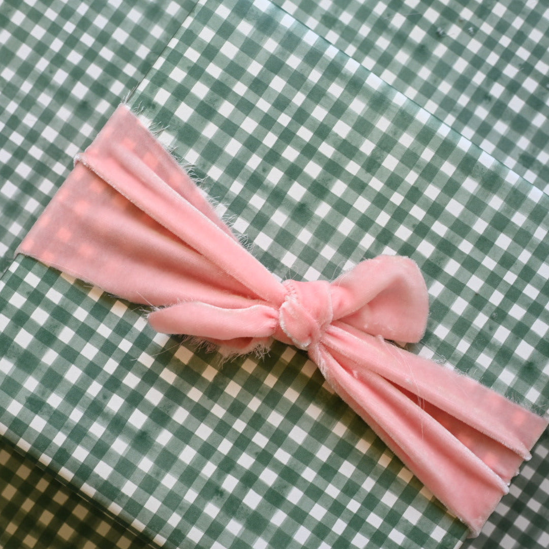 Tonga Green Gingham Gift Wrap