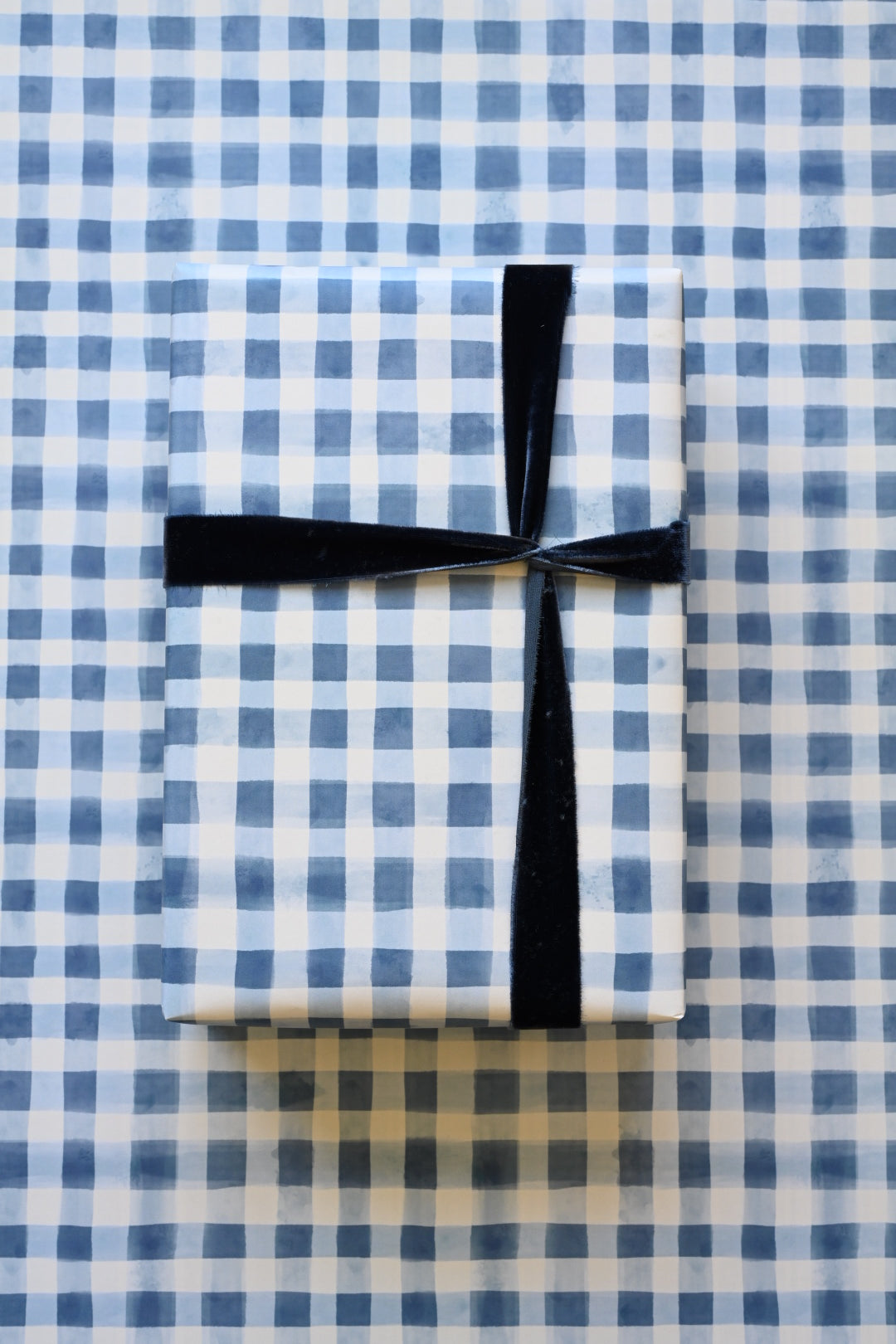 Bramble Blue Gingham Gift Wrap