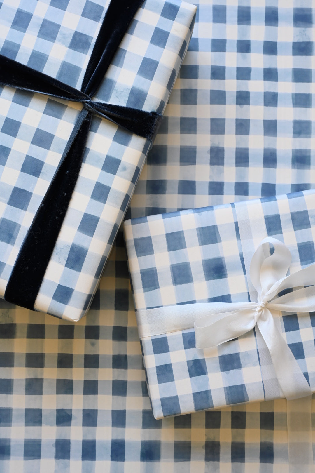 Bramble Blue Gingham Gift Wrap