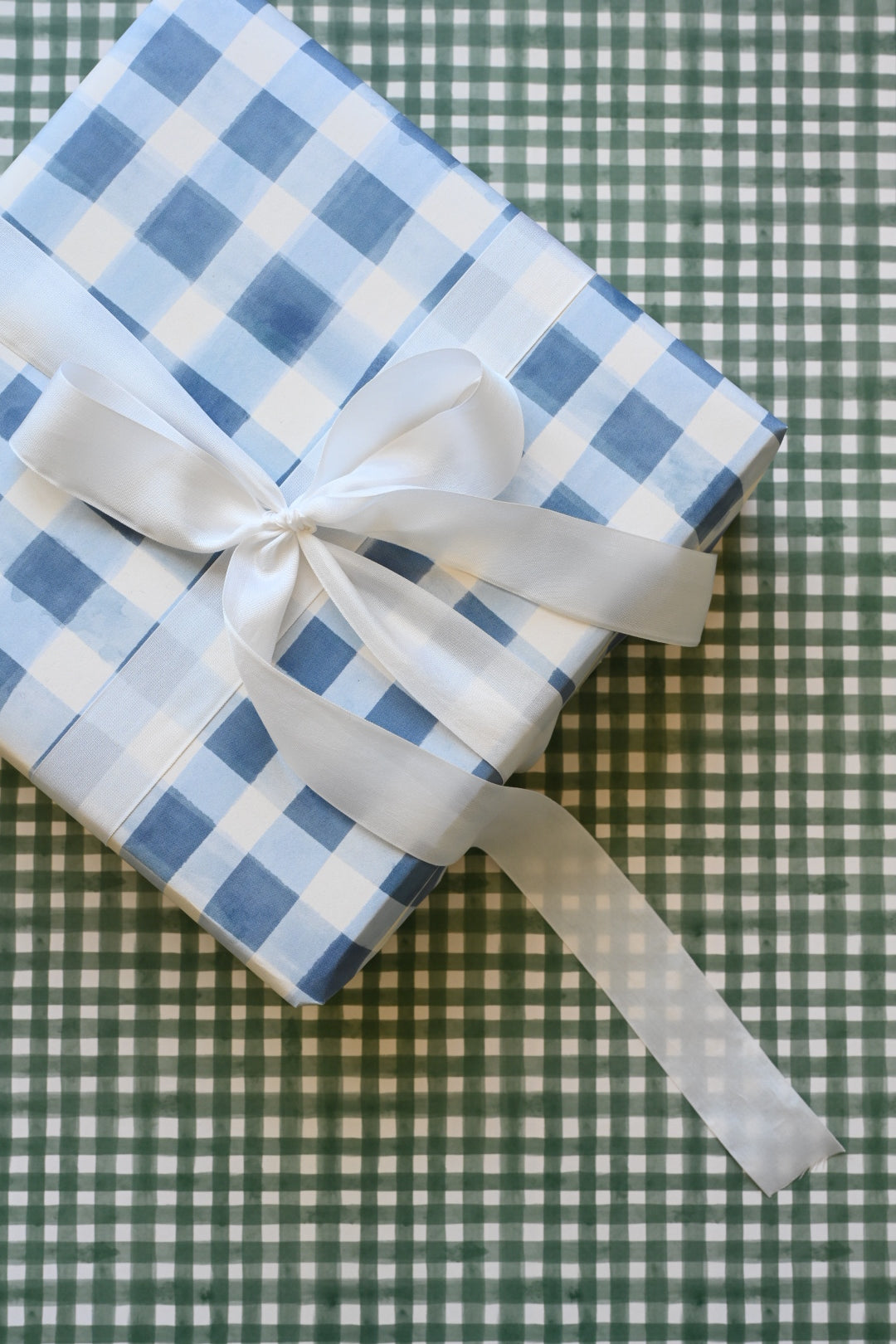 Bramble Blue Gingham Gift Wrap