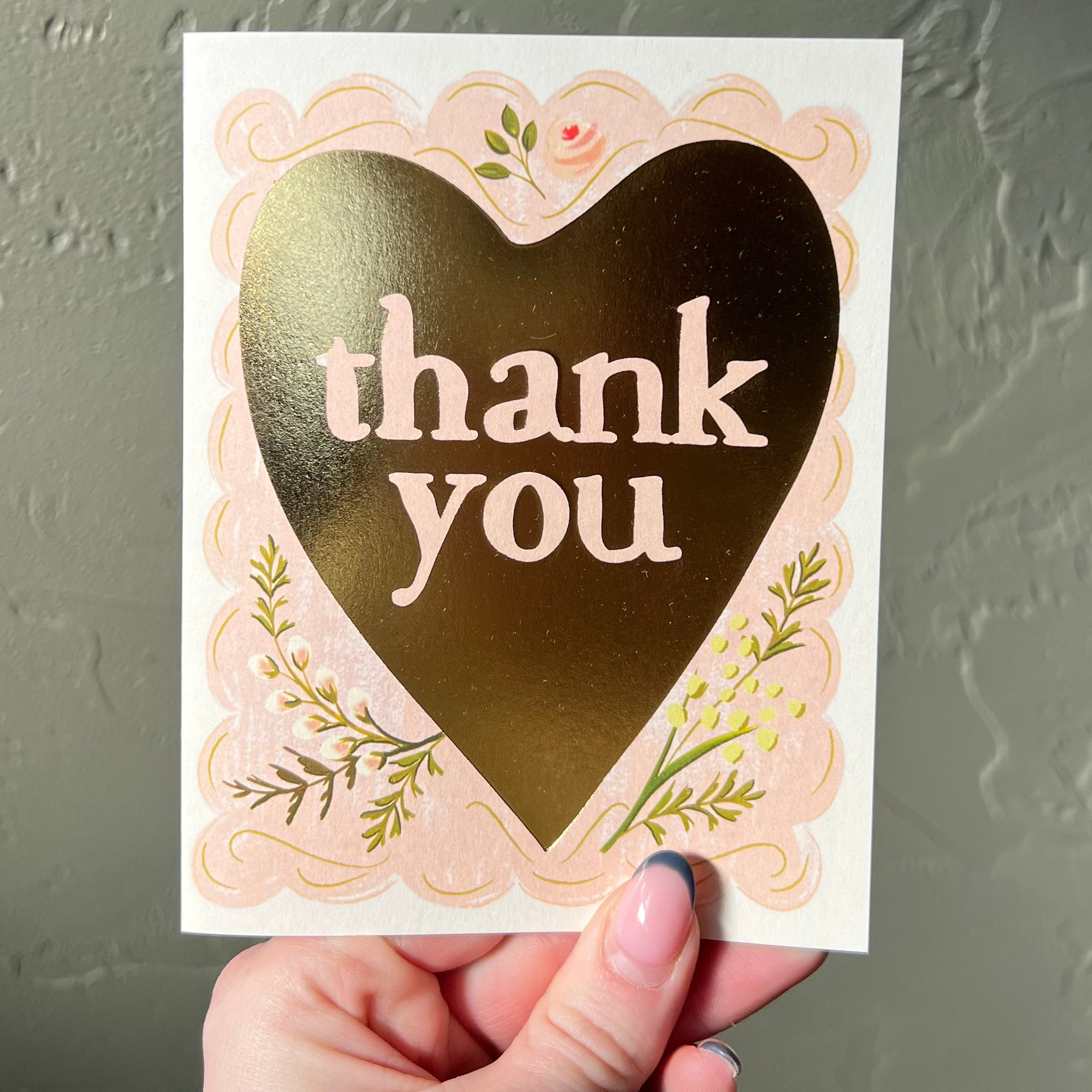 Thank You Gold Heart Card