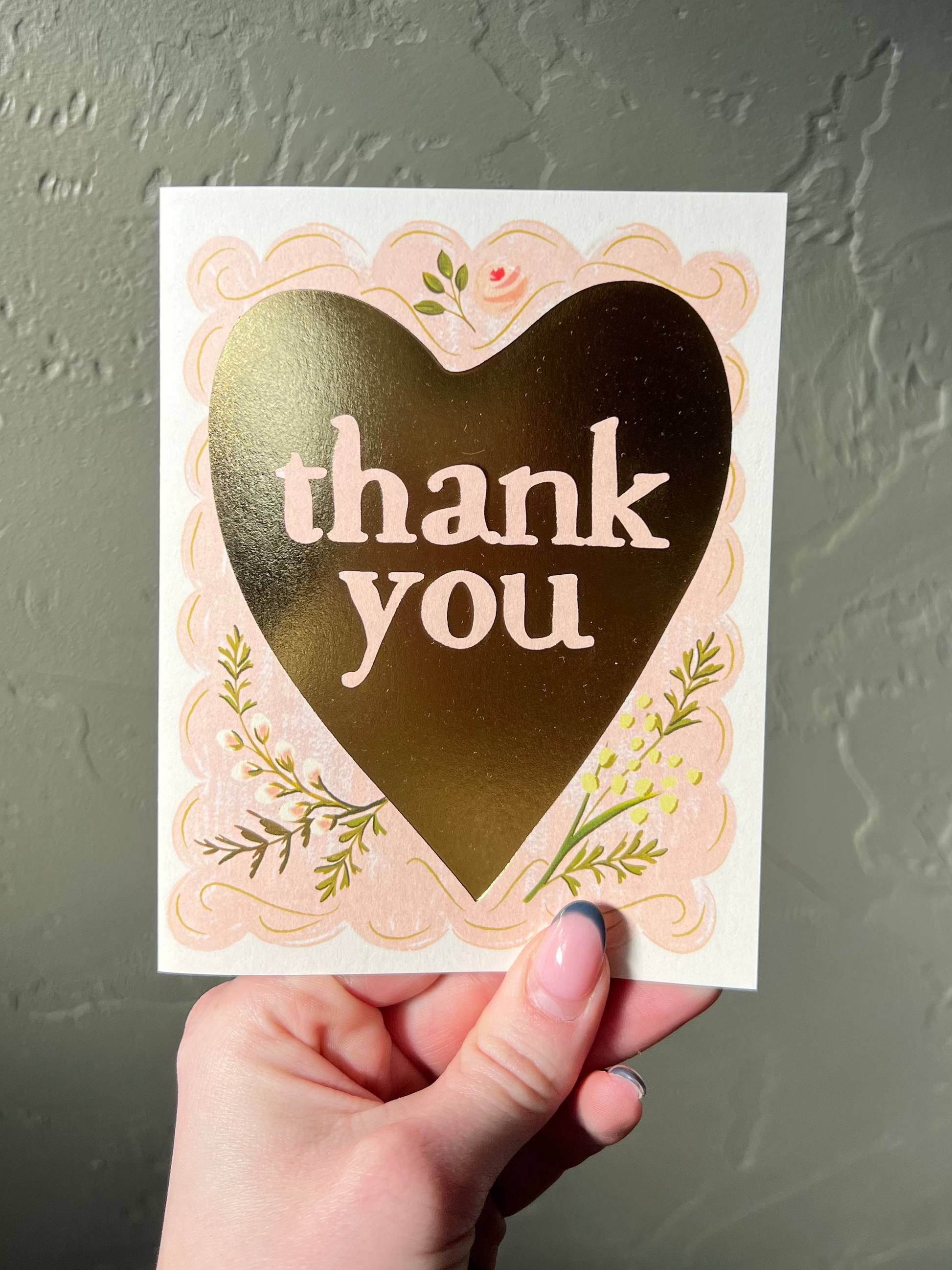 Thank You Gold Heart Card