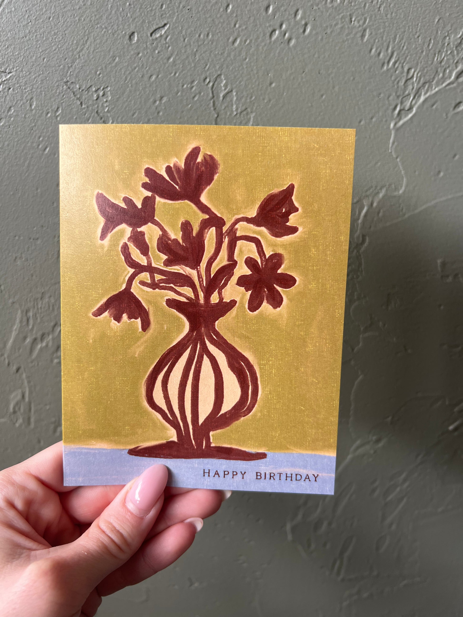 Happy Birthday Flowers in Vase Card