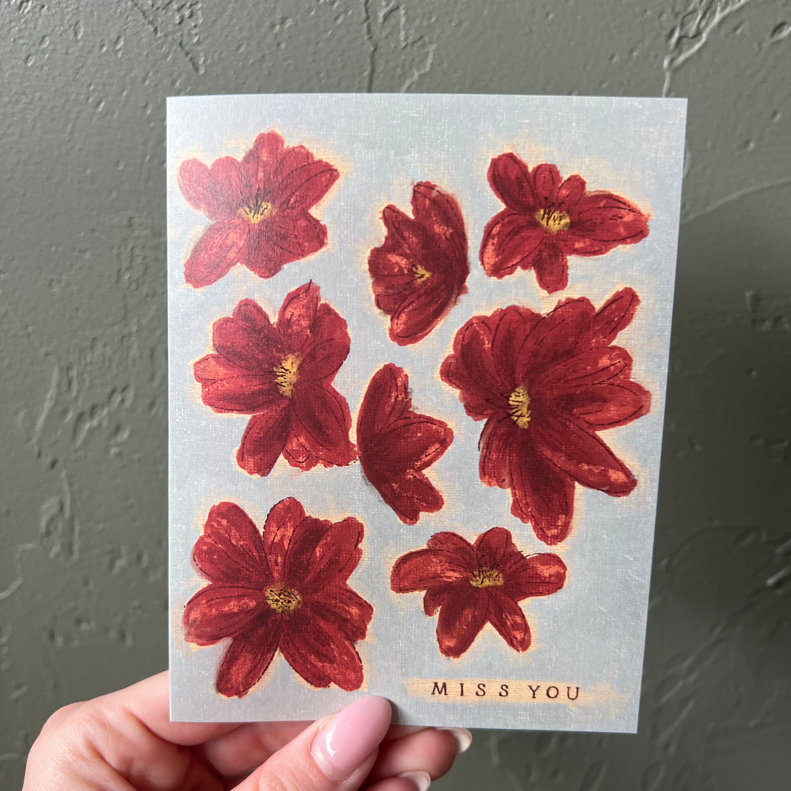 Miss You Flowers Card