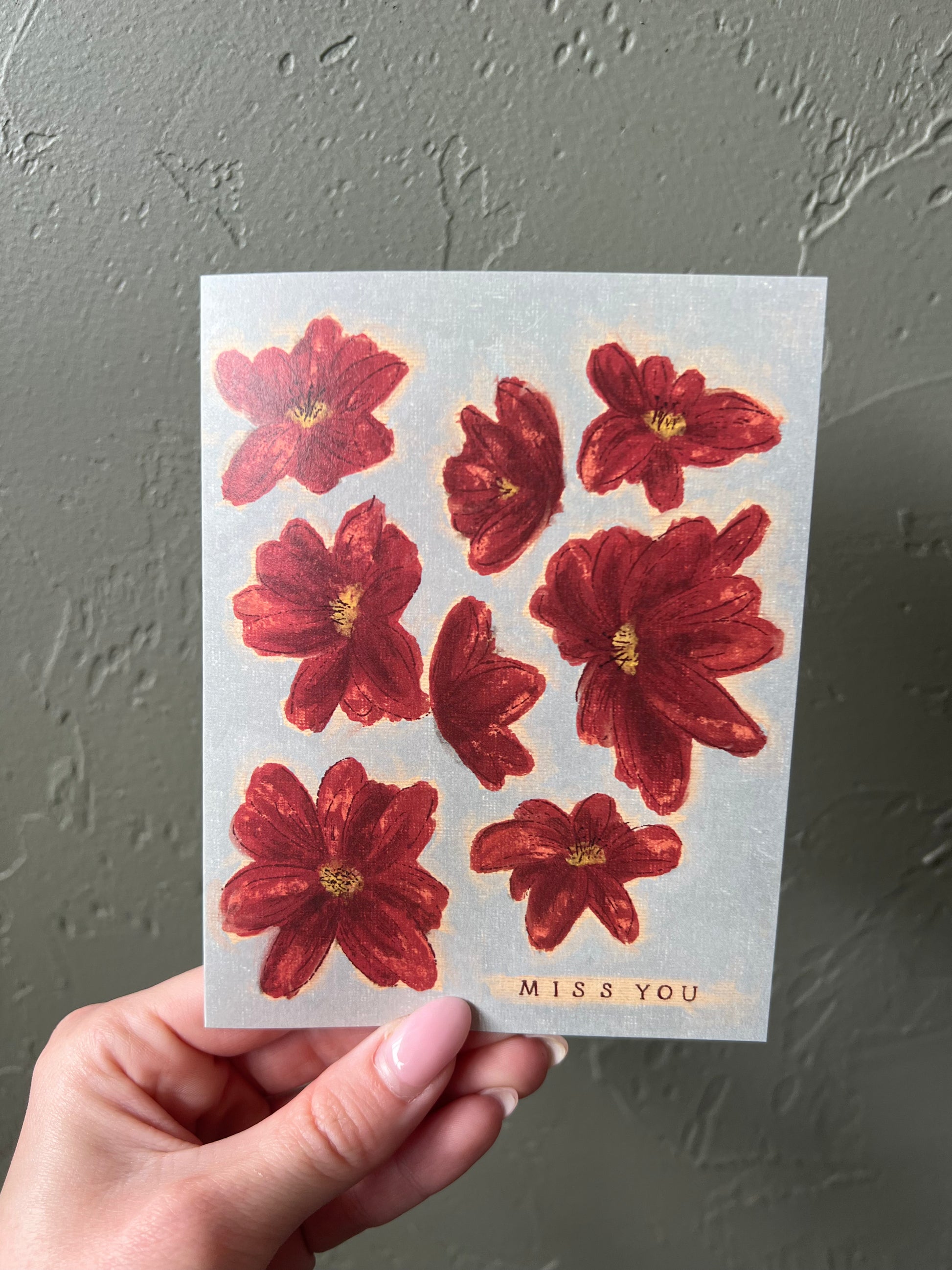 Miss You Flowers Card