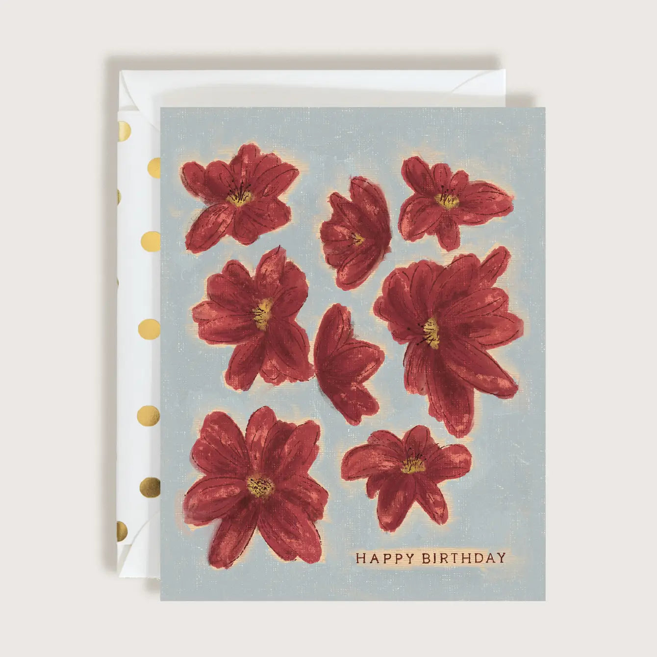 HAPPY BIRTHDAY Painterly Flowers Greeting Card