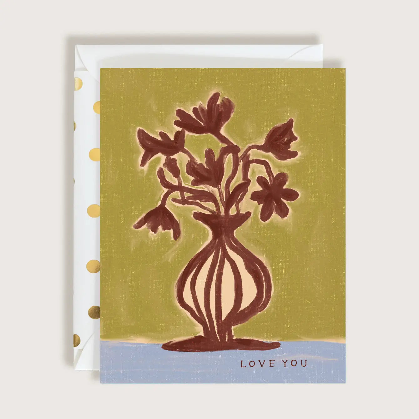 LOVE YOU Flowers In Vase Greeting Card