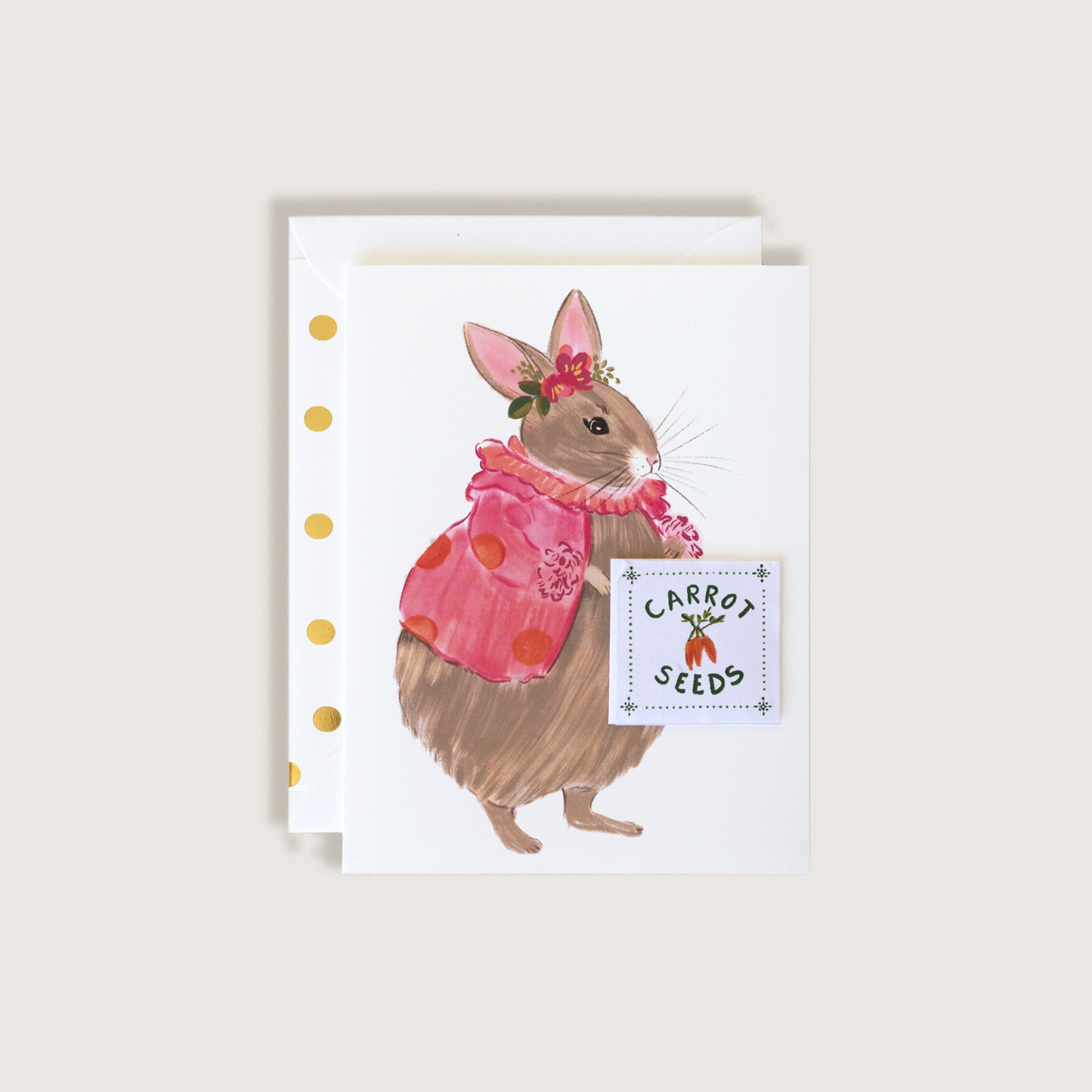 Lady Rabbit Carrot Seed Greeting Card