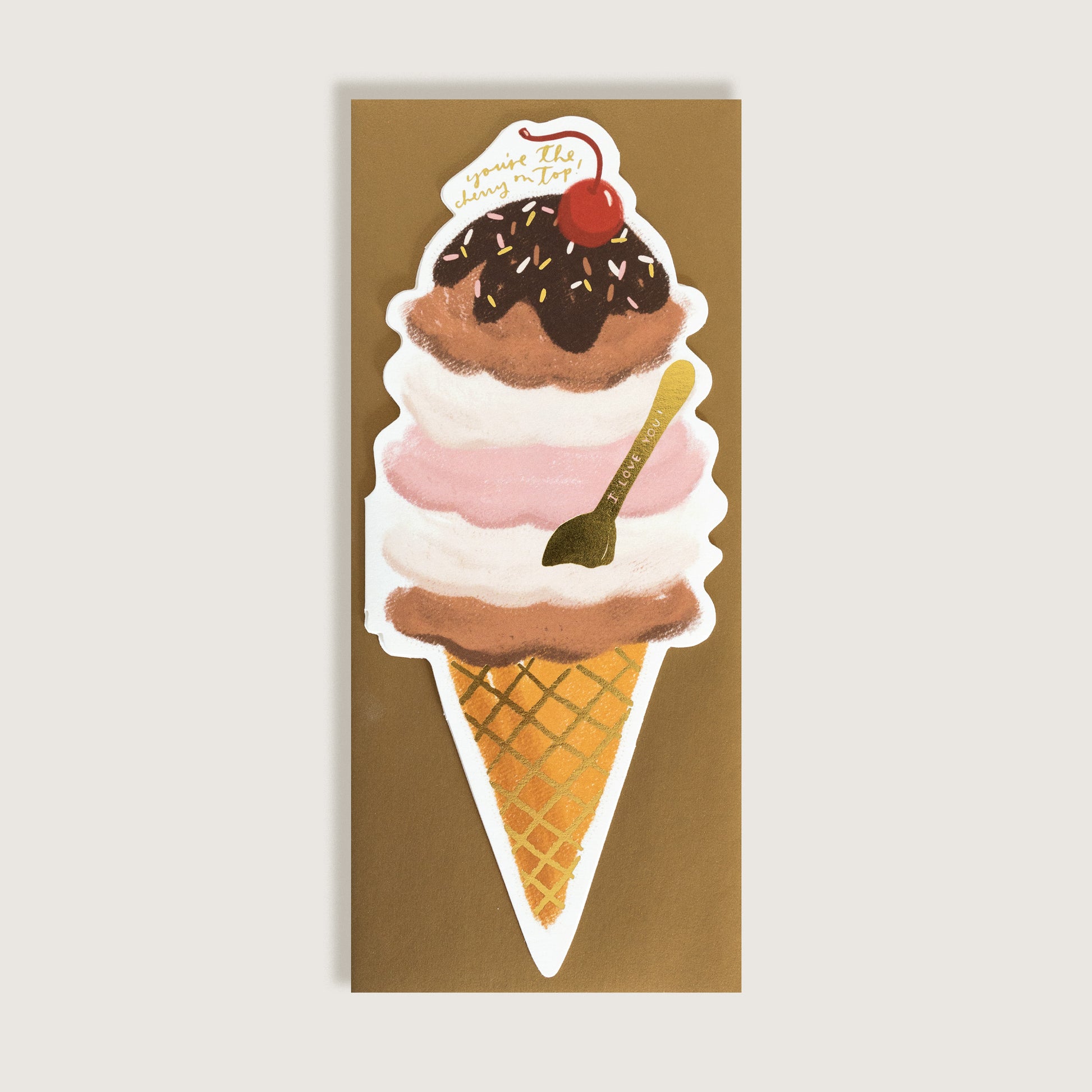 Ice Cream Cone 'Cherry on Top' Greeting Card 