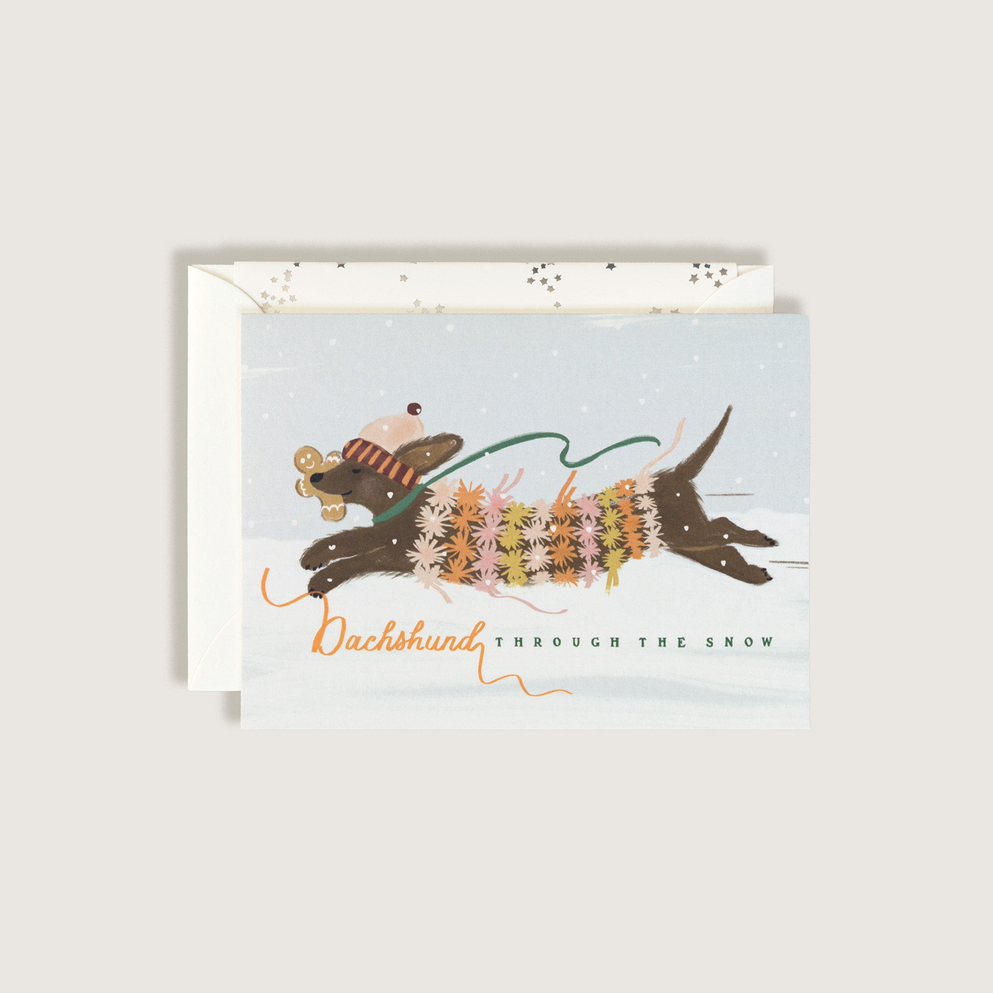 Dachshund Through The Snow Greeting Card