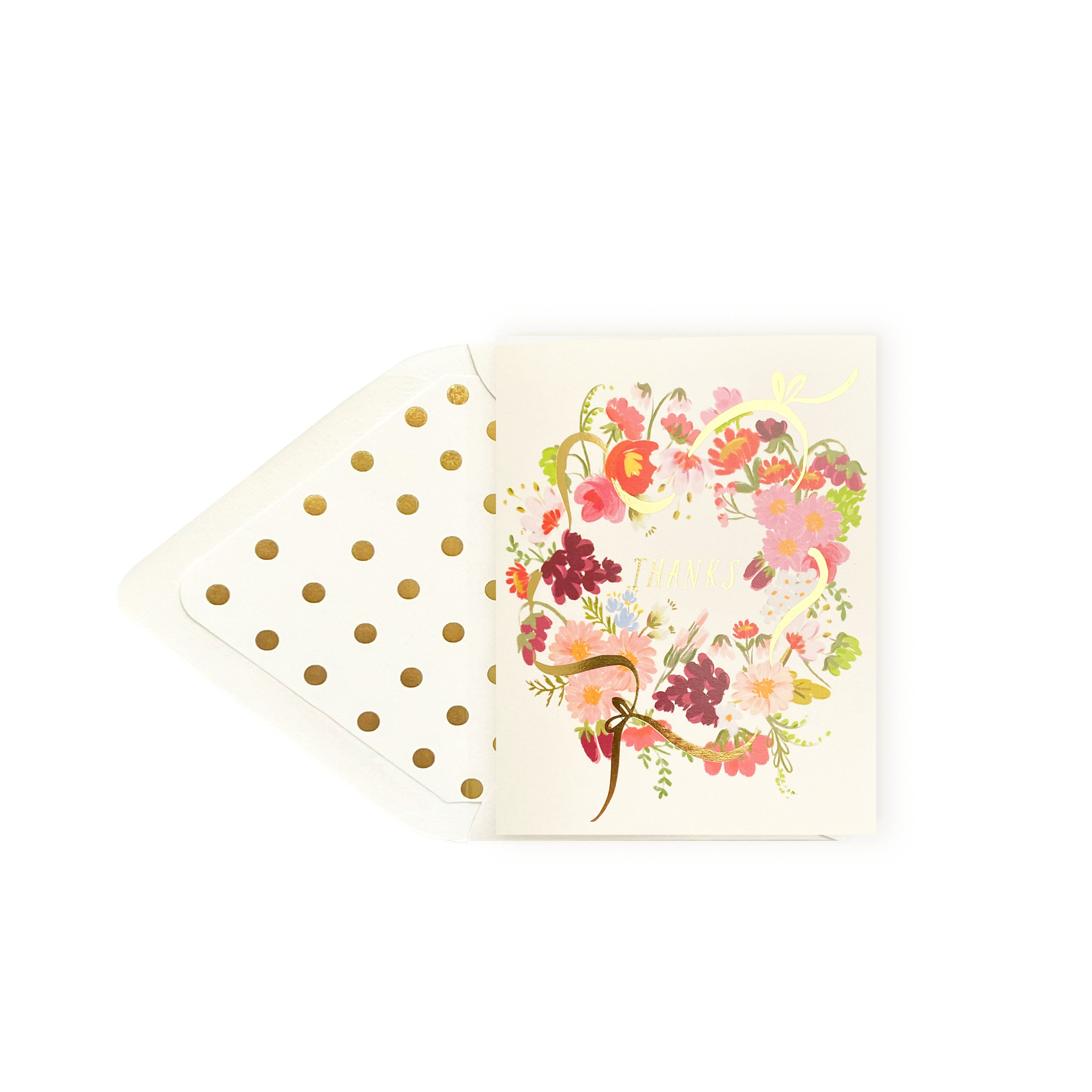 Thanks Flower Wreath Thank You Greeting Greeting Card