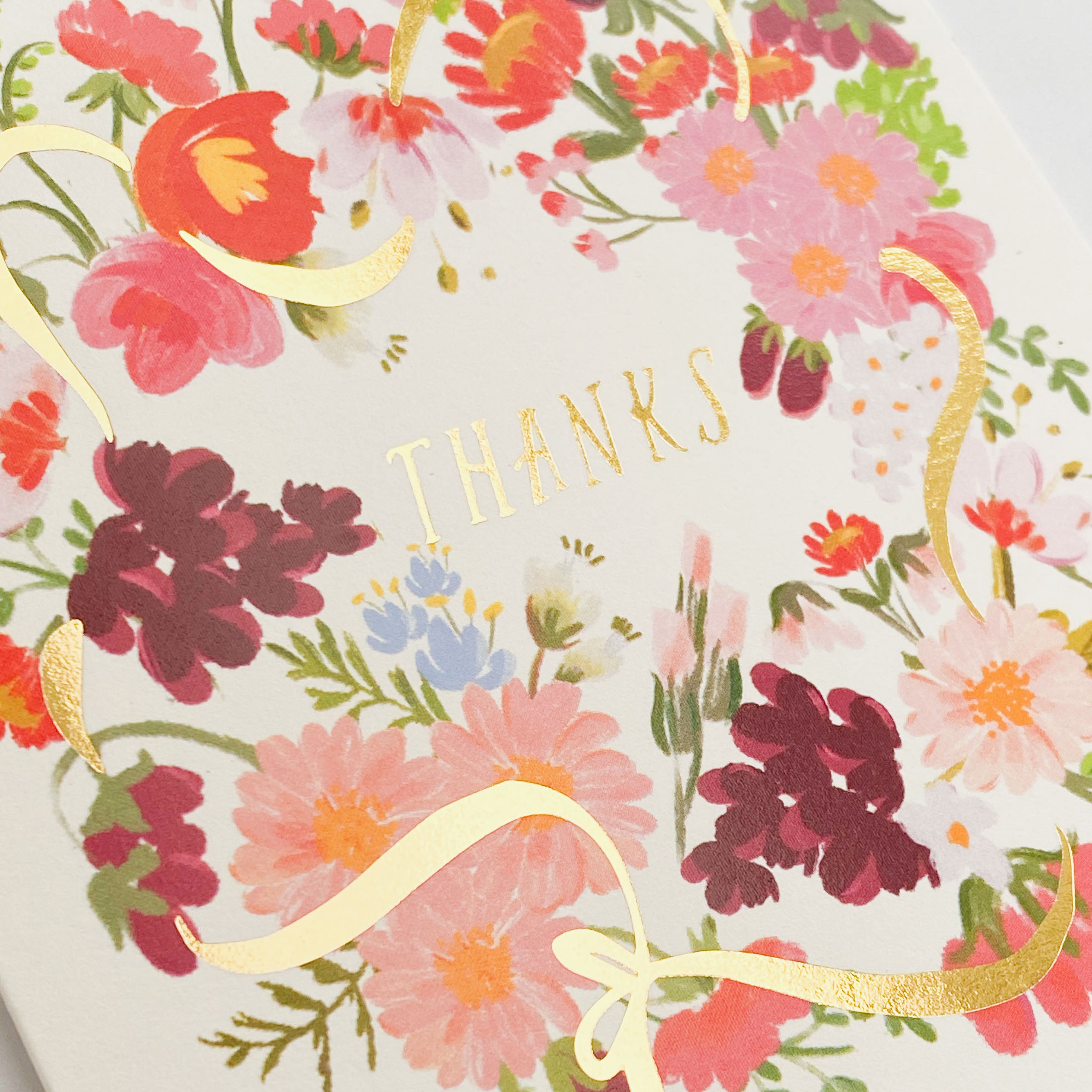 Thanks Flower Wreath Thank You Greeting Greeting Card