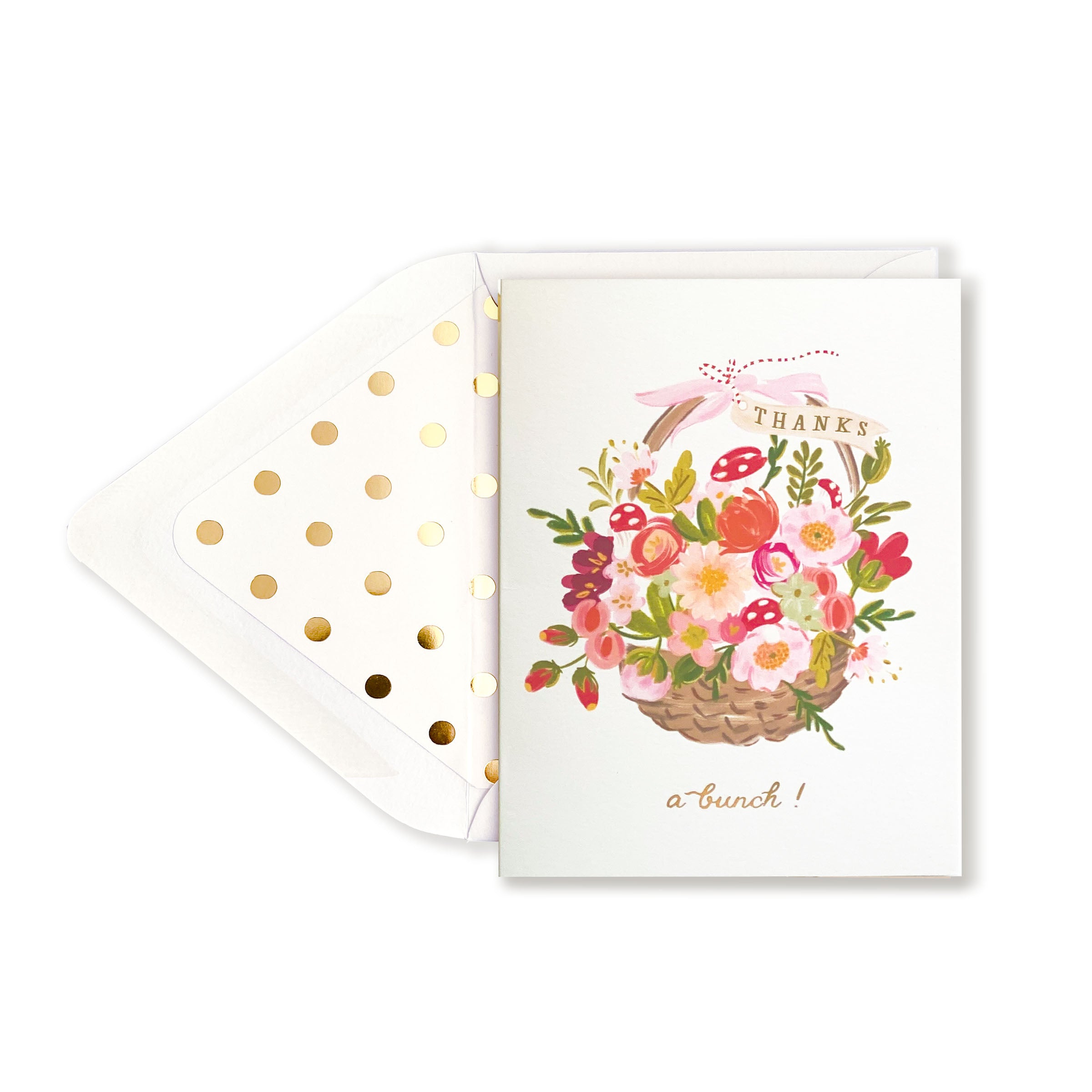 Thanks a Bunch Floral Basket Greeting Card