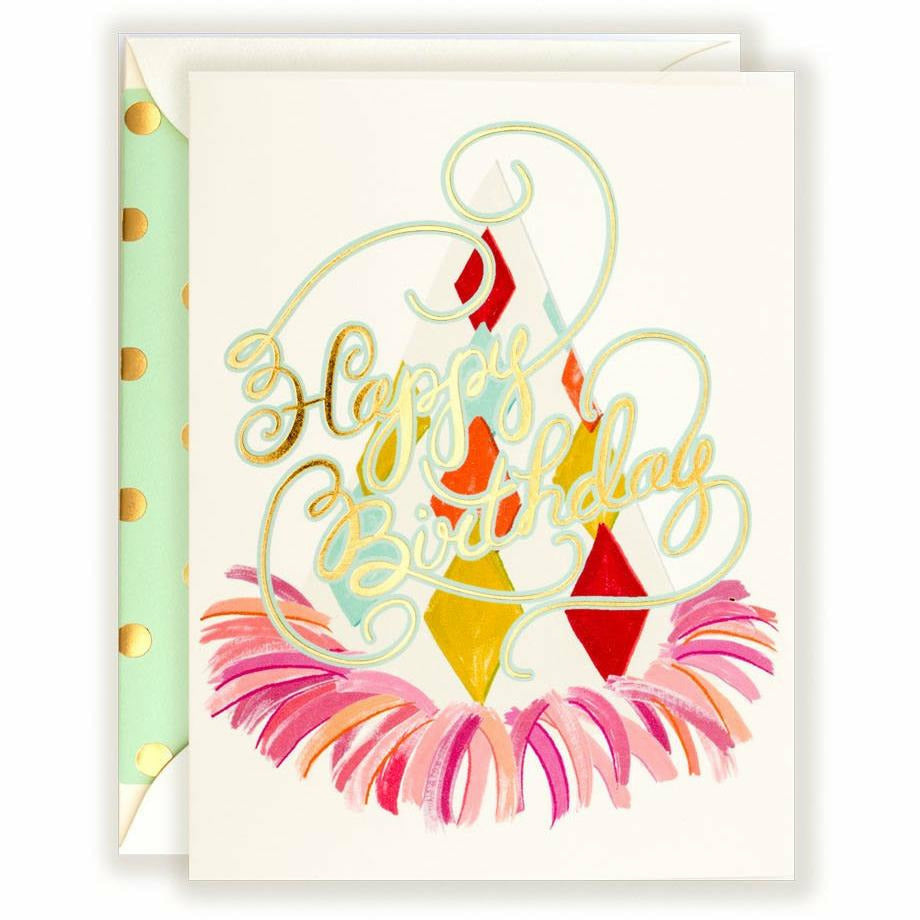 Happy Birthday Card Party Hat - The First Snow