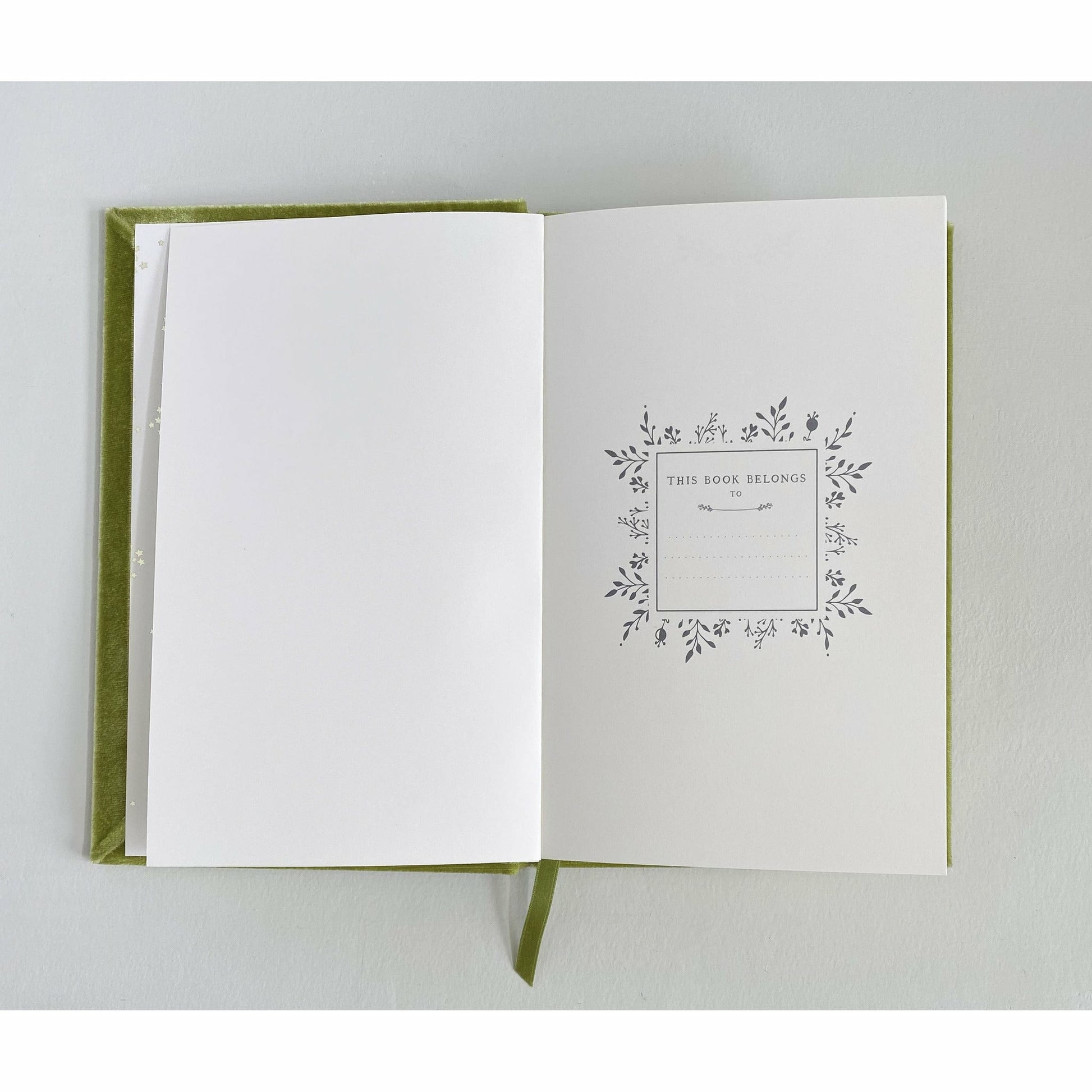 Unique Handmade Botanical Floral Silk Velvet-Covered Notebook - The First Snow