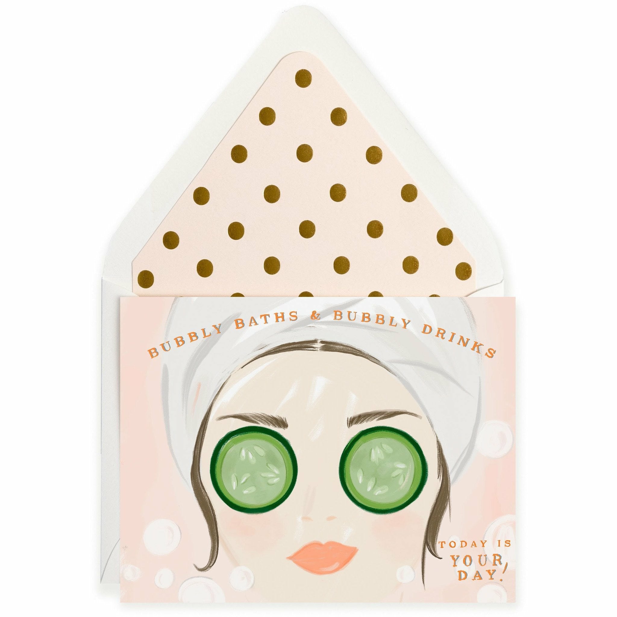 Spa-themed "Bubbly Baths & Bubbly Drinks" Motivational Card - The First Snow