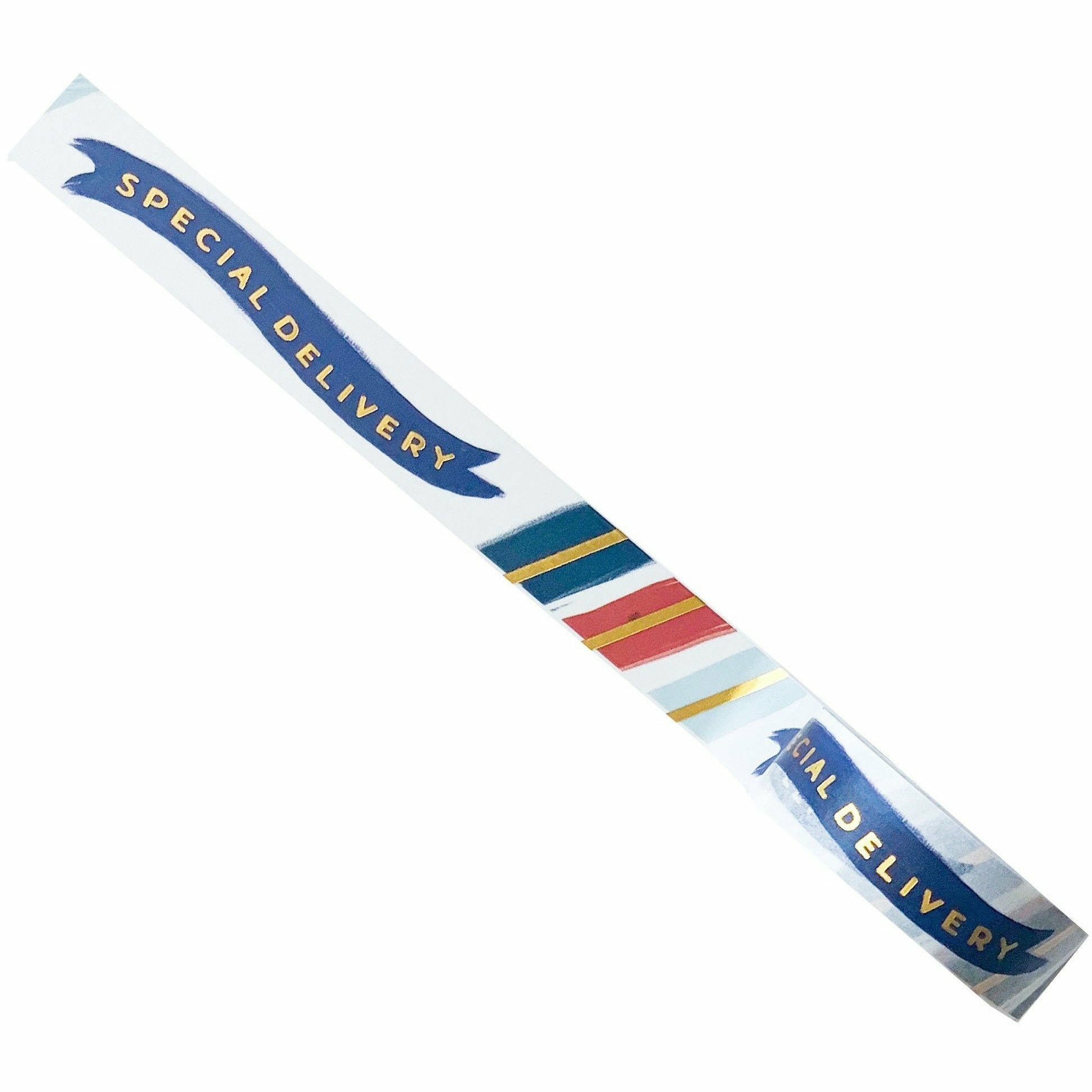 "Special Delivery" Washi Tape for Gifts with Golden Accents - The First Snow